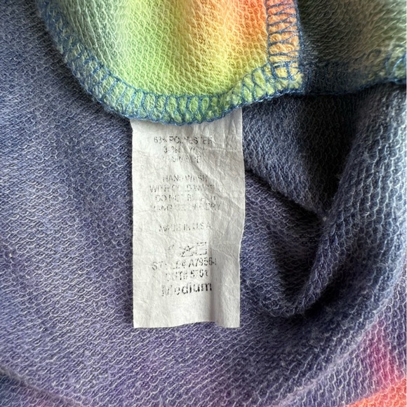 Jodifl Rainbow Tie Dye V-Neck Casual Tunic Top Women’s Size Medium Oversized - Picture 9 of 10